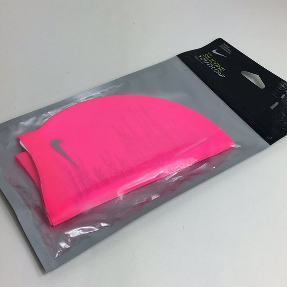 Nike Silicon Youth Cap Pink Training Swim Swimming Ages 8-14  Hot Pink Water New - Picture 11 of 12